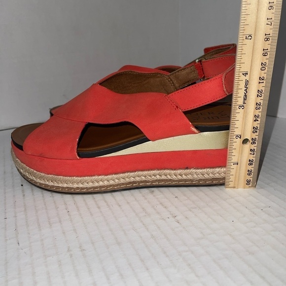 Naturalizer Women's Sandals Size 6.5M Coral/Red Wedge Criss Cross Open Toe - Picture 10 of 12